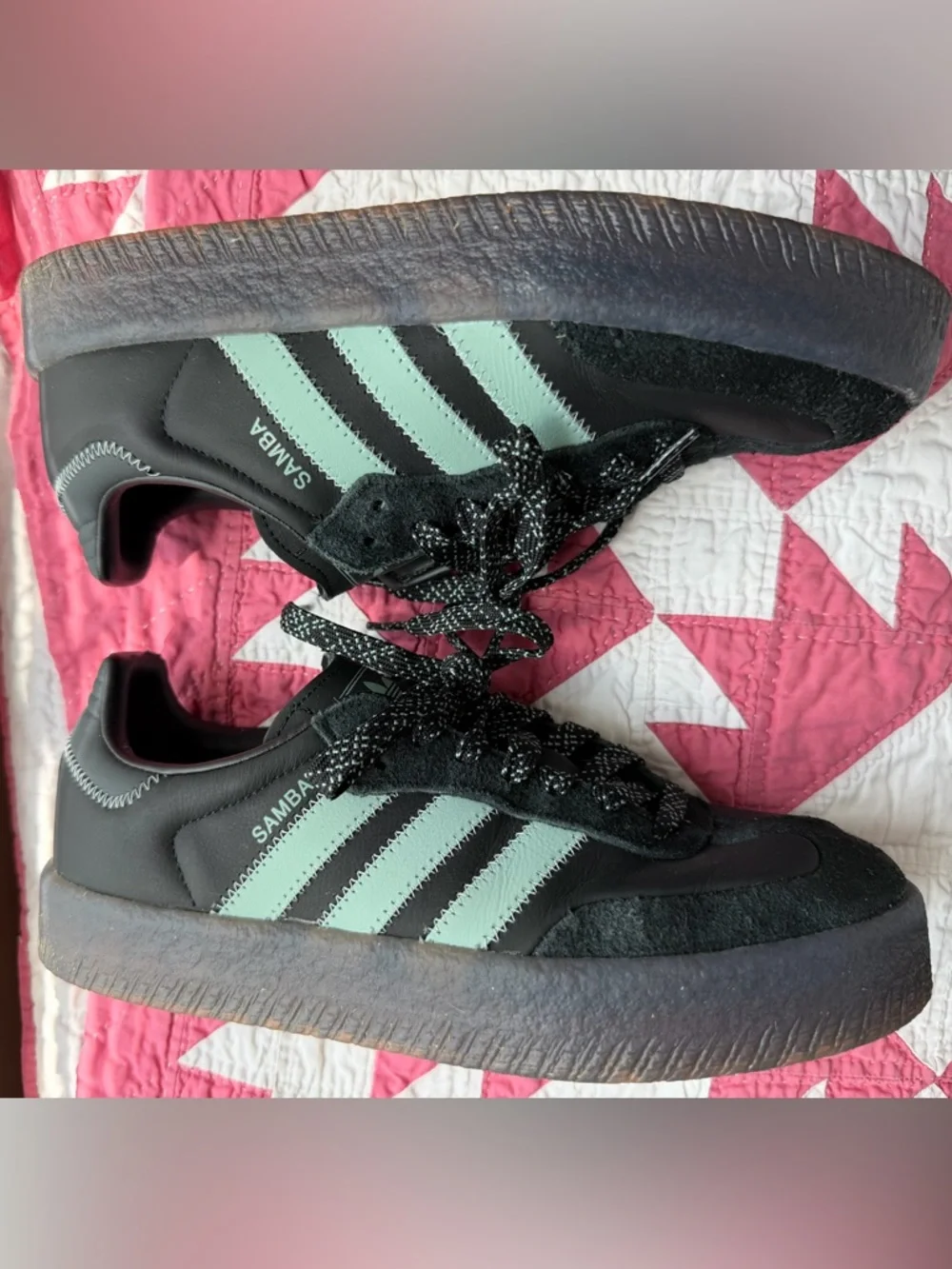 adidas Samba Sneakers in Black and Mint Green